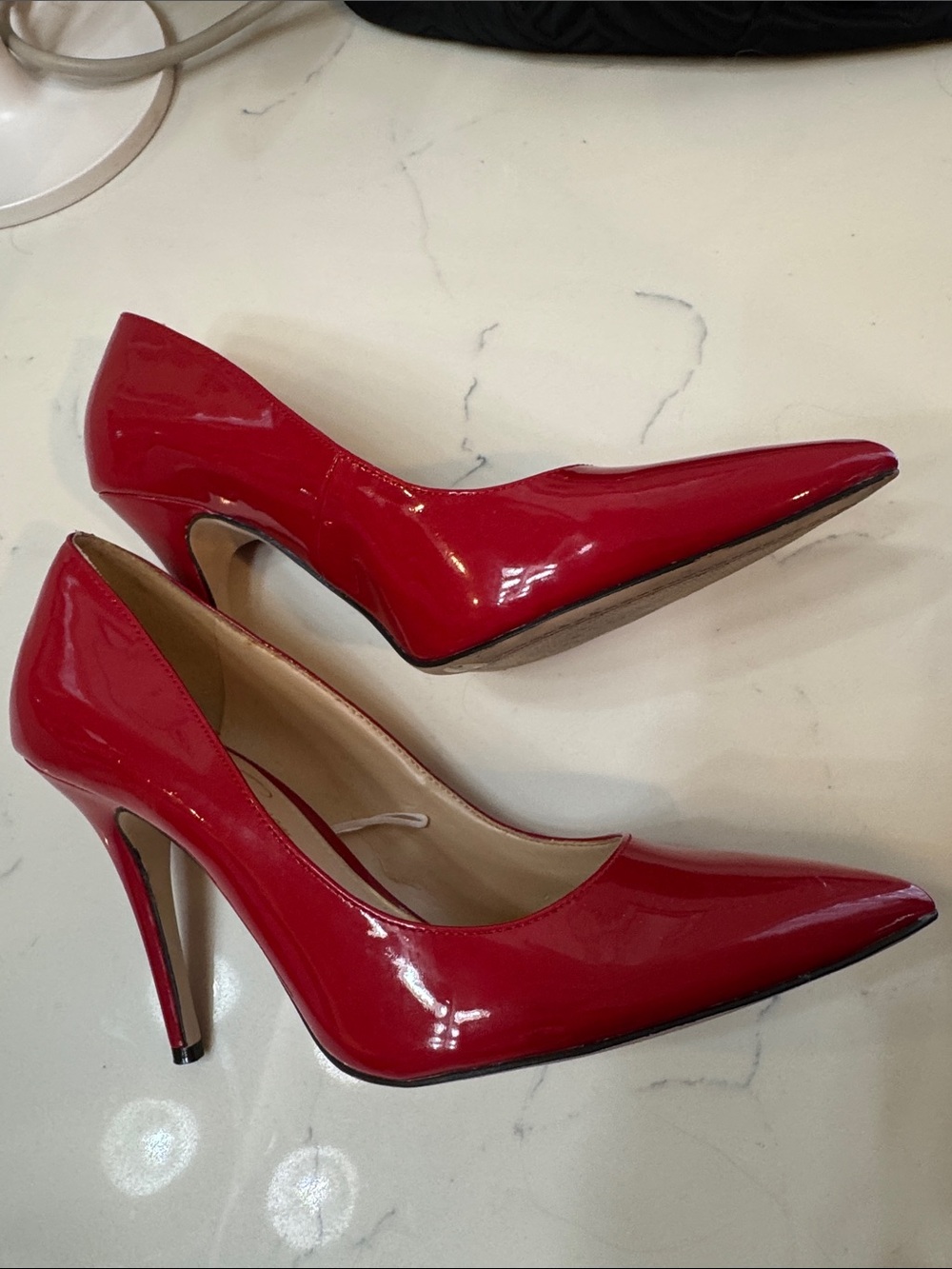 Jessica Simpson Red Patent Pointed Toe Pumps - Picture 4 of 4